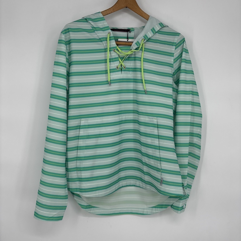 Stio‎ Womens CFS Sun Hoodie Jacket M Fuzzy Mint Lace Up Athleisure Outdoor Hike